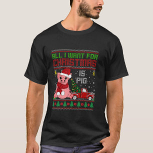 T-shirt Amoureux de cochon drôle Cute Cochon Santa Hat Vil