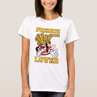 T-shirt Amoureux de Frites Femmes Blanc