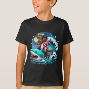 T-shirt Amoureux de la plage T-rex Dinosaure chevauchant R