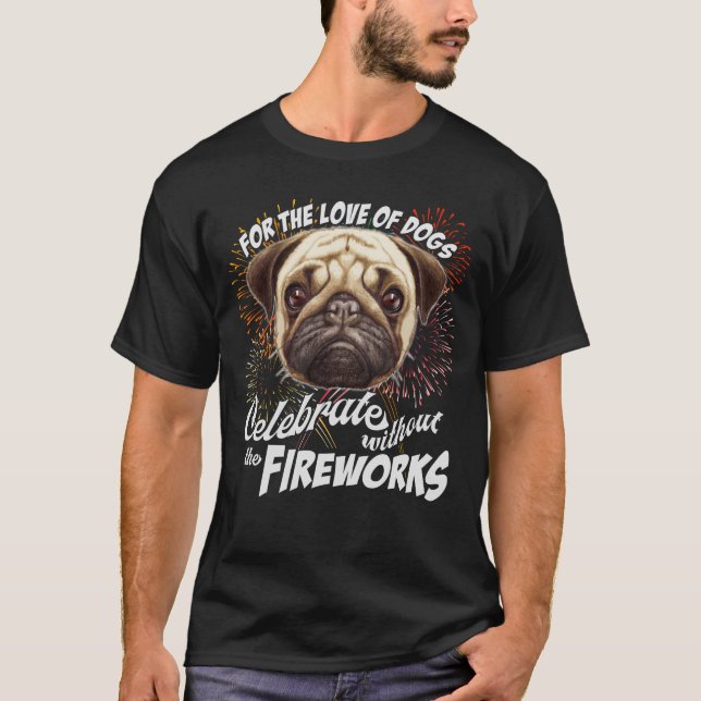 T-shirt Amoureux de les chiens 4 juillet célébrer sans feu (Devant)
