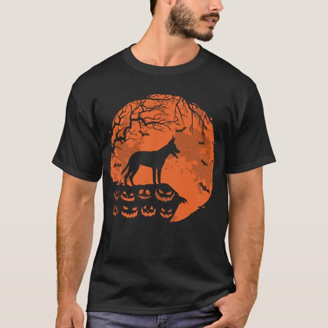 T-shirt Amoureux de les chiens Belges De L'Halloween Malin (Devant)