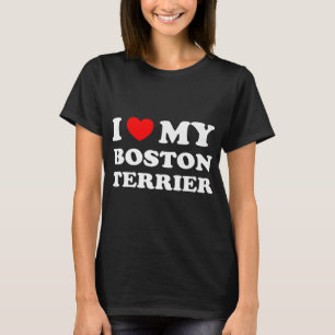 T-shirt Amoureux de les chiens Coeur J'Aime Mon Boston Ter