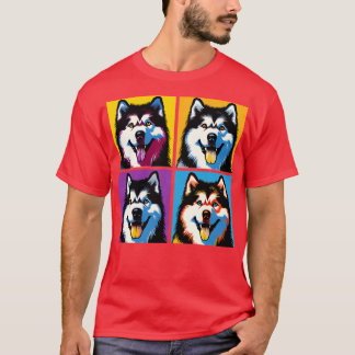 T-shirt Amoureux de les chiens d'art malamute en Alaska