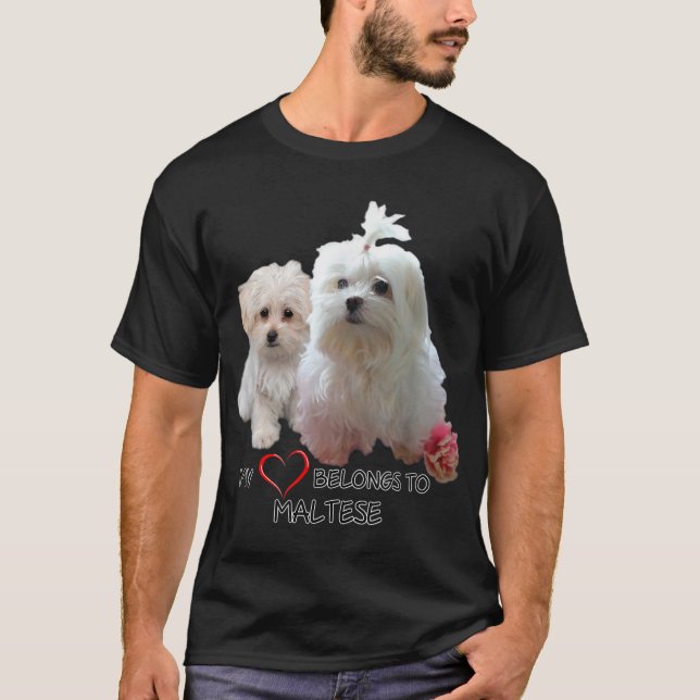 T-shirt Amoureux de les chiens maltais Chiens Fan Love Des (Devant)
