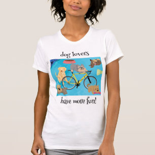 T-shirt Amoureux de les chiens ont plus amusant Vélo Jaune
