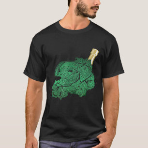 T-shirt Amoureux de les chiens Vin Bouteille Animaux Vins 