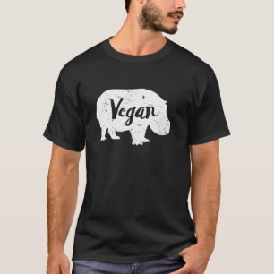T-shirt Amoureux de l'hippopotame végétalien Graphique d'a