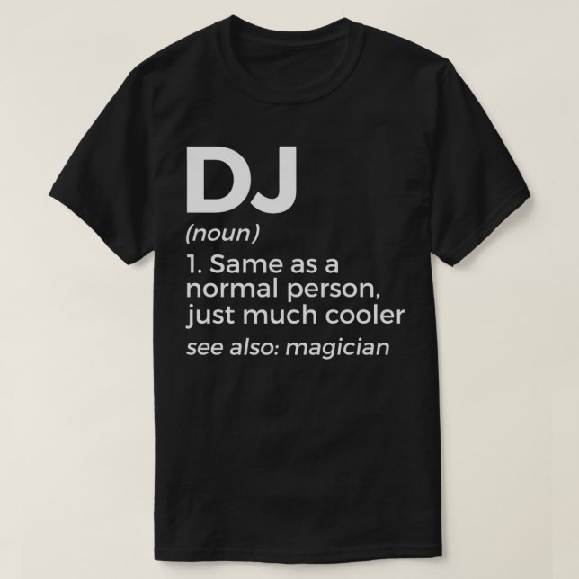 T-shirt Amoureux de musique DJ Définition Drôle Musiciens  (Design devant)