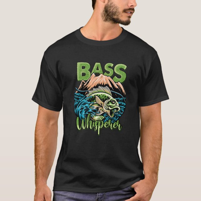 T-shirt Amoureux de pêche amusant Basse Whisperer Basse Pê (Devant)