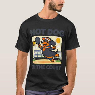 T-shirt amoureux de pickleball wiener dachshund hot dog su