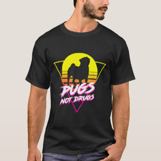 T-shirt Amoureux de Pug Mignons Pugs Pas de Drogues Classi
