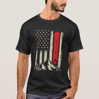 T-shirt Amoureux de snowboard Drapeau USA Snowboardeur Spo