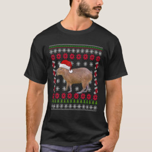 T-shirt Amoureux des animaux Capybara Xmas Santa Hat Ugly 
