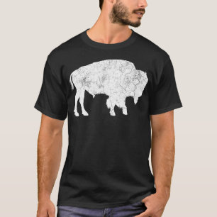 T-shirt Amoureux des animaux de bison rétro-Buffalo en dét