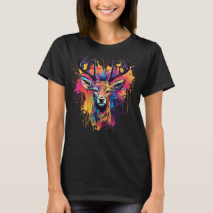 T-shirt Amoureux des animaux de la faune de cerfs colorés 