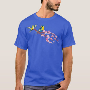 T-shirt Amoureux des animaux d'oiseaux floraux Sakura Cher