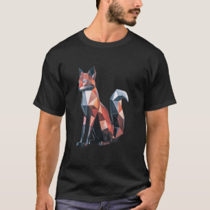 T-shirt Amoureux des animaux géométriques Art Fox Polygon