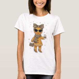 T-shirt Amoureux des biscuits au gingembre et au léopard m