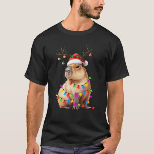 T-shirt Amoureux des capybaras Éclairages de Noël Cappy Xm