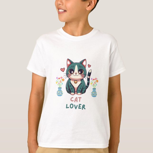 T-shirt Amoureux des chats (Devant)