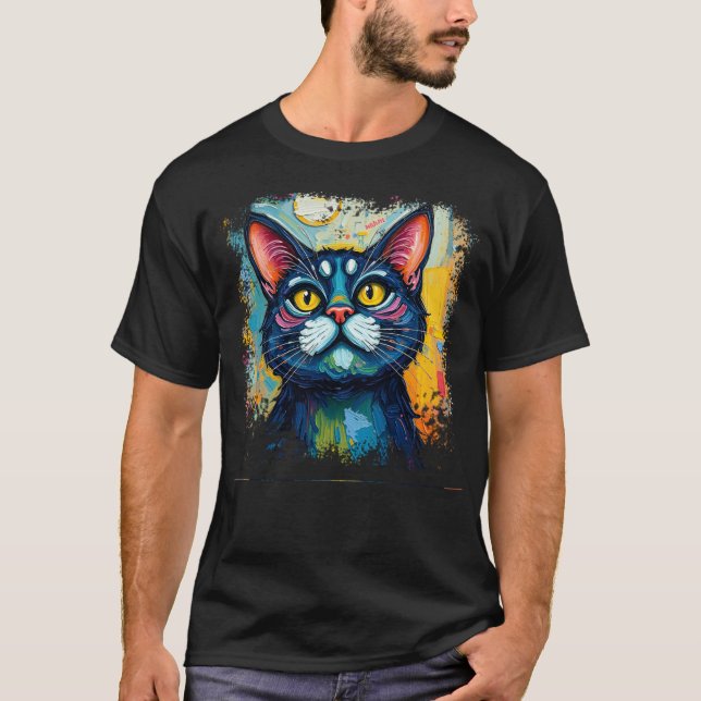 T-shirt Amoureux des chats - abstraction d'oeuvres (Devant)