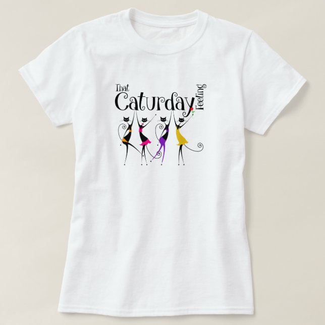 T-shirt Amoureux des chats Caturday (Design devant)