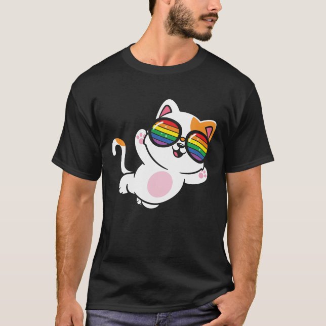 T-SHIRT AMOUREUX DES CHATS GAY PRIDE LGBT 1 (Devant)