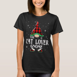 T-shirt Amoureux des chats Gnome Buffalo Plaid Matching Fa