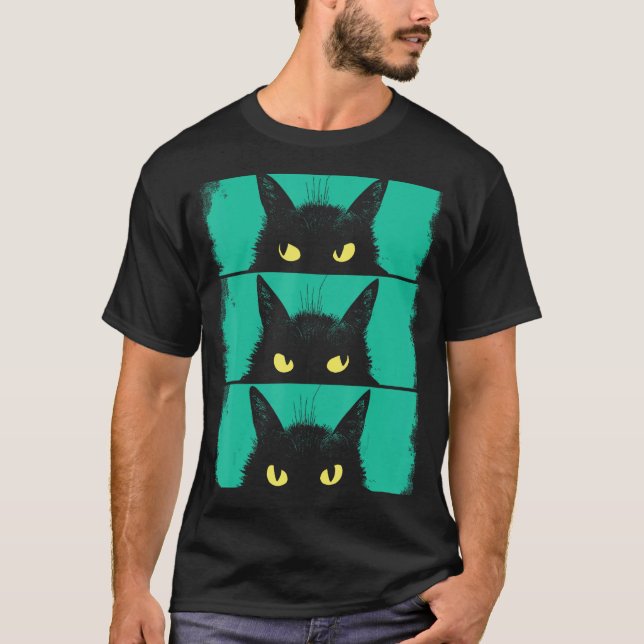 T-shirt Amoureux des chats, Grumpy Black Kitten, Maman de  (Devant)