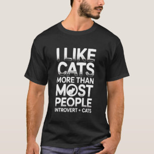 T-shirt Amoureux des Chats Introverti Timidité Miaou Propr