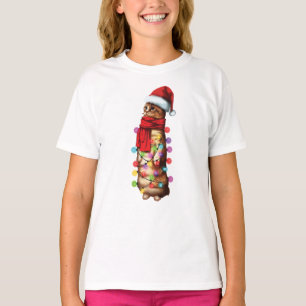 T-shirt Amoureux des chats mignon Munchkin Funny Noël cade