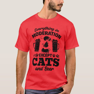 T-shirt Amoureux des chats Tout dans la modération Ecept C