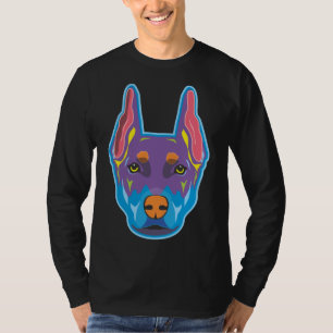 T-shirt Amoureux des chiens animal coloré Doberman