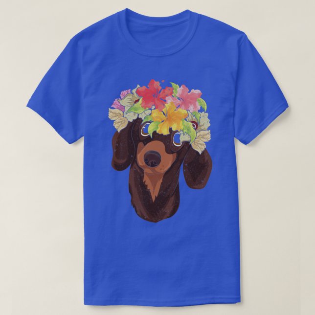 T-shirt Amoureux des chiens animal de la Couronne de fleur (Design devant)