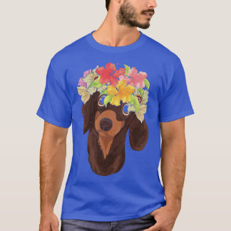 T-shirt Amoureux des chiens animal de la Couronne de fleur
