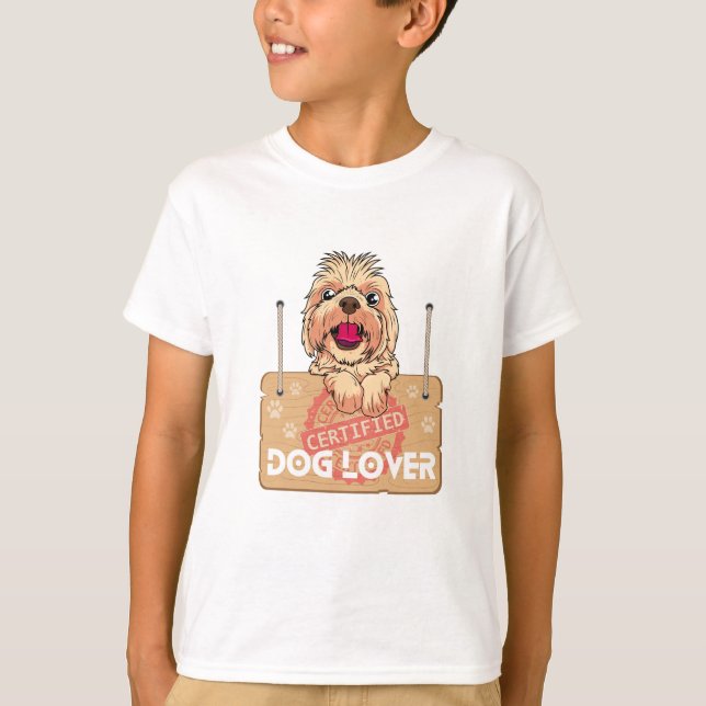 T-shirt Amoureux des chiens certifié (Devant)