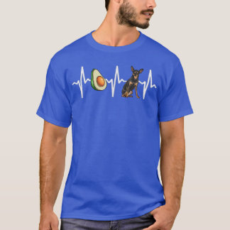 T-shirt Amoureux des chiens de battement de coeur Avocado