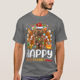 T-shirt Amoureux des chiens de caniche Halloween Noël Joye