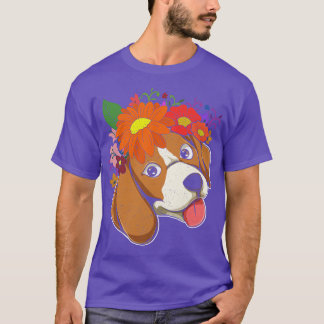 T-shirt Amoureux des chiens de la couronne de fleurs Anima