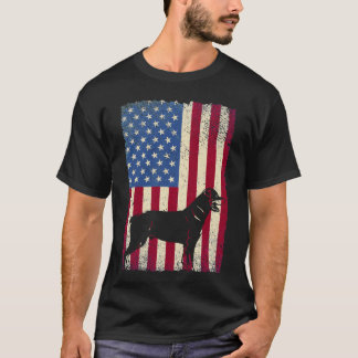 T-shirt Amoureux des chiens du drapeau américain de chien 
