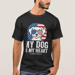 T-shirt Amoureux des chiens Mon chien est mon cœur
