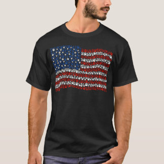 T-shirt Amoureux des chiens patriotique empreinte de patte