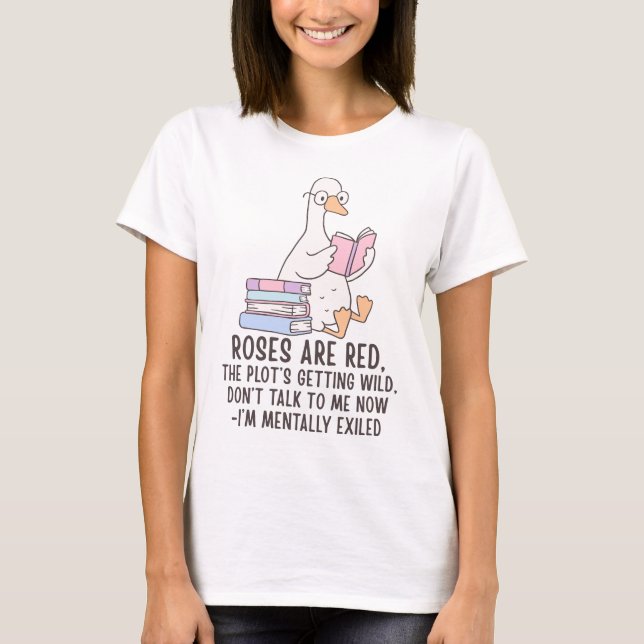 T-shirt Amoureux des Livres Oie Lisant (Devant)