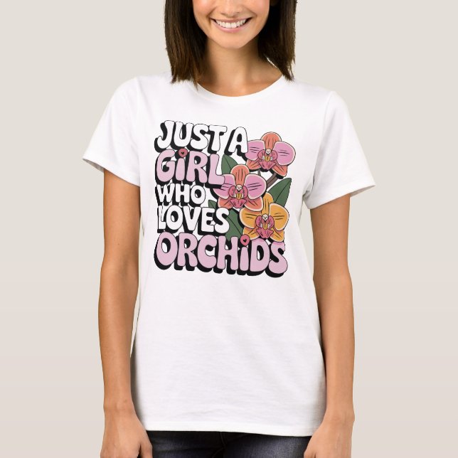 T-shirt Amoureux des orchidées florales Conception pour fe (Devant)