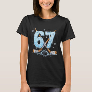 T-shirt Amoureux drôles de hockey Drip 6-7 Numéro Six Sept