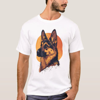 T-shirt Amoureux du chien de berger allemand coloré 