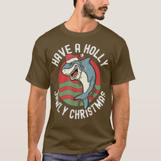 T-shirt Amoureux du requin Noël Holly Jawly Père Noël Jaws