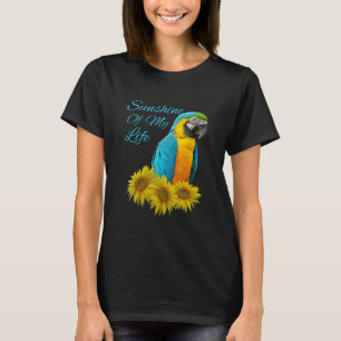 T-shirt &amp Bleu; Tournesol de perroquet doré