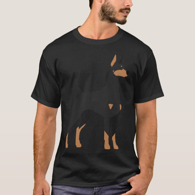 T-shirt Amp Noir Tan Doberman Pinscher (Devant)