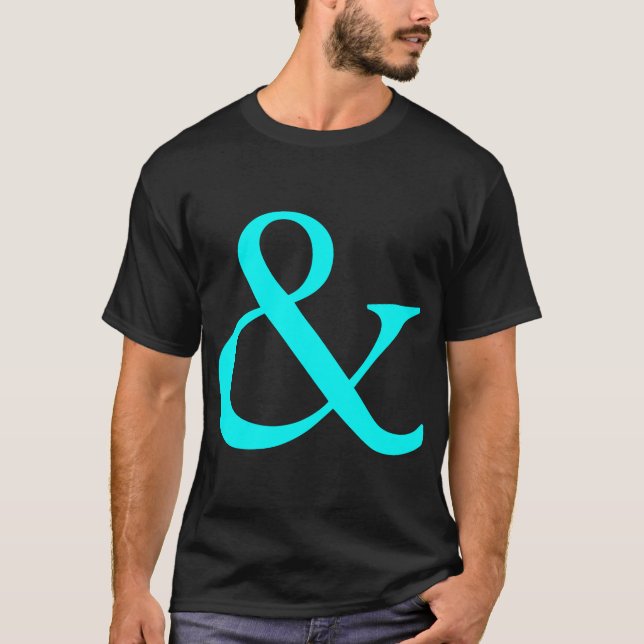 T-shirt Ampersand - Cyan (Devant)